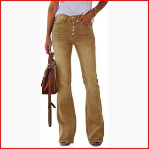 High Waisted Boyfriend Stretch Flare Bootcut Jeans 31.5 Inseam